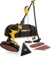 Powerplus elektrische Langnekschuurmachine POWX0477 - 710W wand- & plafondschuurmachine - schuurpapier Ø225mm - 1500min-1 - telescopisch - met 12 acc.