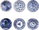 6-delige set keramische mueslikommen met Japanse en Chinese designs Schalen set