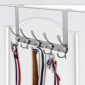 Deurhanger, over deurhaken hanger, deurhangers voor slaapkamers, roestvrijstalen haken over deurhaken (zilver, 1 stuks)