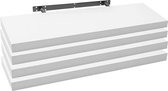 Rootz Set van 4 wandplanken - hangende planken - displayplanken - vochtbestendig - duurzaam - stijlvol - elk 90 cm x 22,9 cm x 3,8 cm