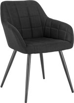 Rootz Moderne Eetkamerstoel - Ergonomische stoel - Stijlvolle zitting - Comfortabel ontwerp - Duurzaam linnenmateriaal - Antislip - 49 cm x 43 cm x 81 cm