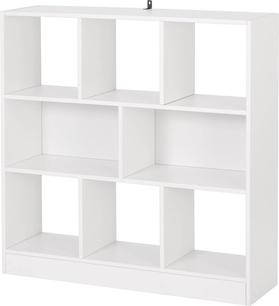 Rootz Witte meerlaagse boekenkast - Opbergorganisator - Displayplank - Duurzaam en waterbestendig - Ruim en veilig - Veelzijdig ontwerp - 97,5 cm x 100 cm x 30 cm