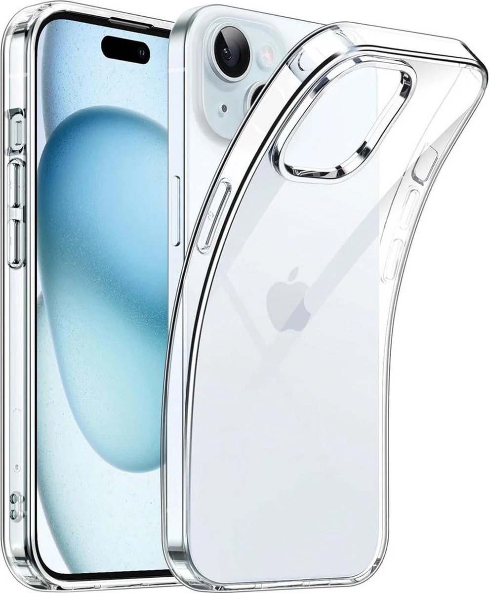 Mobigear Doorzichtig Hoesje geschikt voor Apple iPhone 15 Telefoonhoesje Flexibel TPU | Mobigear Basics Backcover | Doorzichtig Telefoonhoesje iPhone 15 | iPhone 15 Case | Back Cover - Transparant