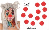 12x Schuimneus clown rood -circus thema feest verjaardag clowns neus schuim festival