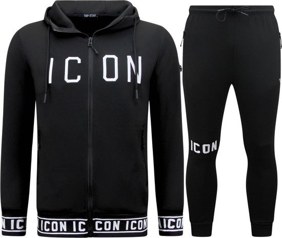 ICON Survêtement Homme - Costume de jogging Adultes - Costume domicile - 10995 - Zwart