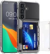 kwmobile Telefoonhoesje met pasjeshouder geschikt voor Samsung Galaxy S24 Plus hoesje - Hard case voor smartphone met TPU rand in transparant