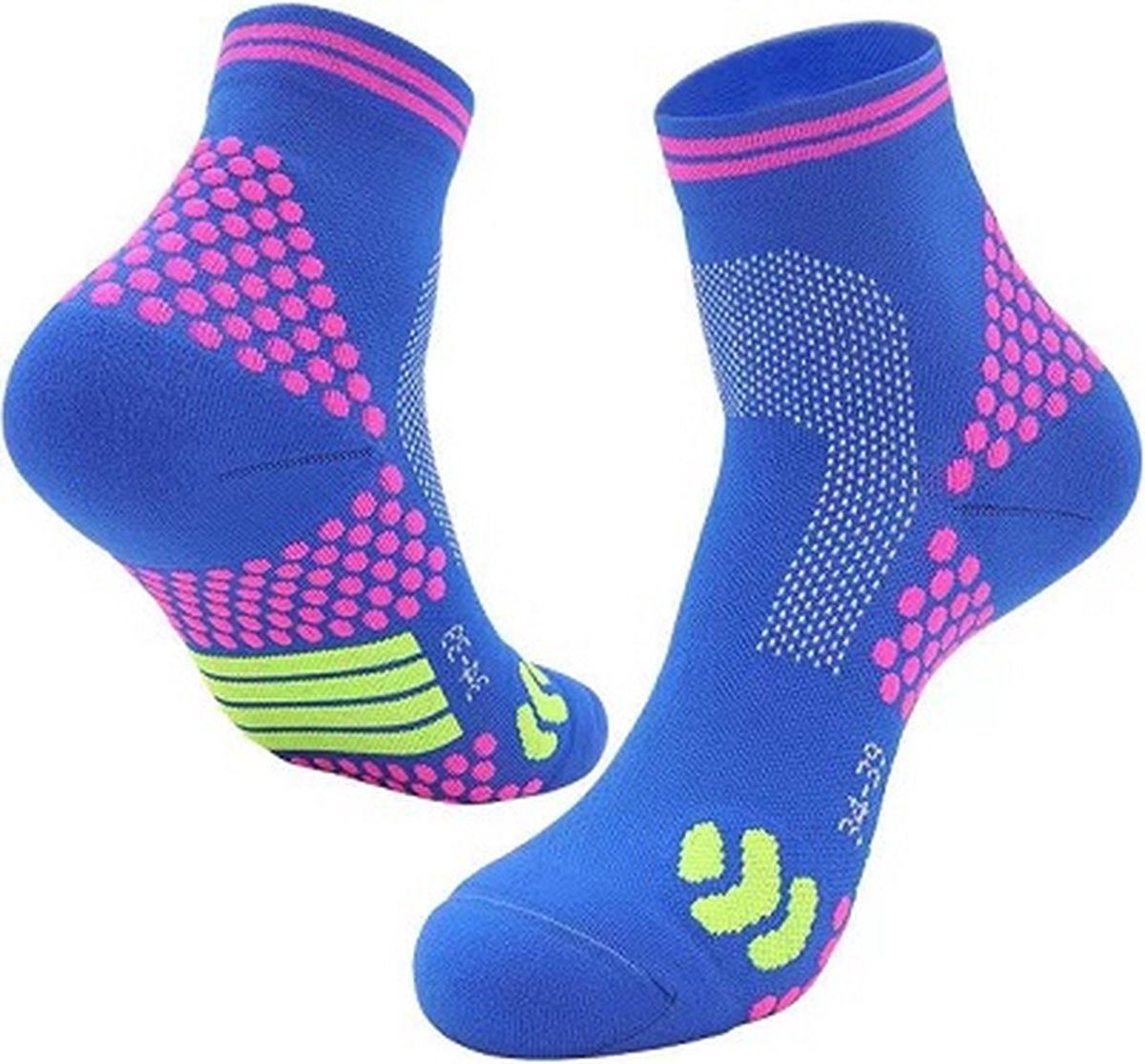 Inuk - Pro Sportsokken Blauw maat 40-43 L/XL - Unisex - Heerlijk warme voeten! - zit comfortable strak en compact - Naadloos en blijft geen nagel in hangen - Compressiesok