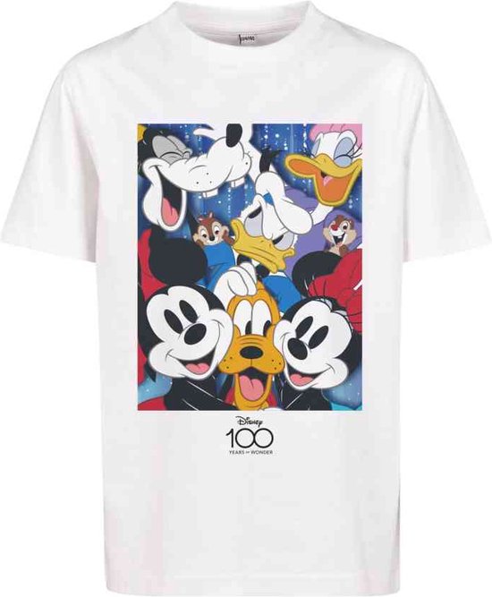 Mister Tee Mickey Mouse - Disney 100 Mickey & Friends Kinder T-shirt - Kids 134/140 - Wit