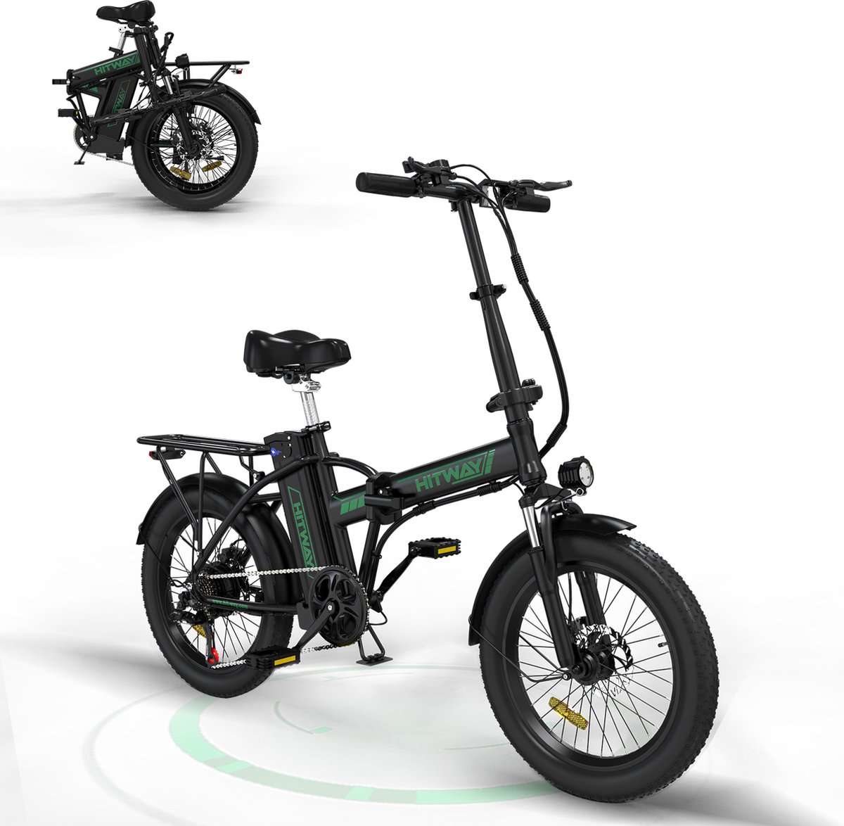 Hitway E-Bike Elektrische - 250W Motor - 1,2Ah - 20 Inch - 35-90km - Shimano 7 versnellingen - Opvouwbare cross-country mountainbike