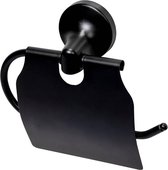 Haceka Aspen toiletrolhouder met klep 16x4,6x13,6cm zwart