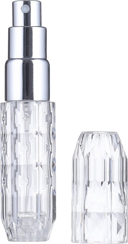 Foto: T o m parfumverstuiver 1 parfum refill fles 5 ml crystal zilver parfumvuller navulbaar verstuiver flesje leeg draagbare mini navulbare spray navulling parfum flesje hervulbare parfumfles travel size