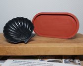 Acryl Accessoireset - Tweedelig - Badkamerset - Terracotta/Zwart - Badkameraccessoireset - Sieradenschaaltjes - Accessoireset Badkamer