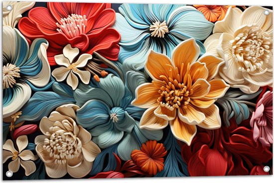 Tuinposter – Bloemen - Kleuren - Vormen - 90x60 cm Foto op Tuinposter (wanddecoratie voor buiten en binnen)