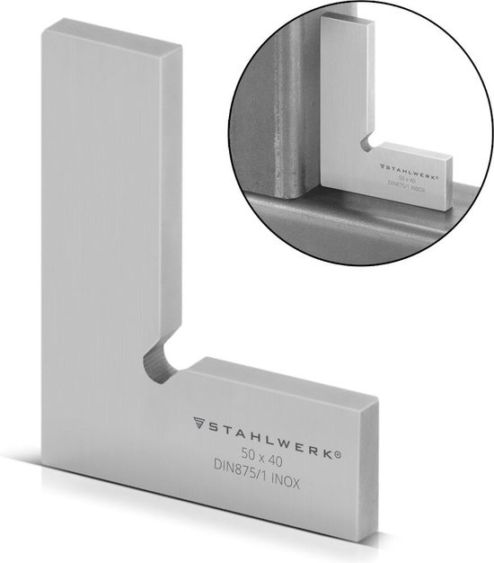 STAHLWERK carré 90° jeu de 6 angles de contrôle DIN 875/1 / angle de serrurier / angle d'arrêt / angle de précision en acier inoxydable