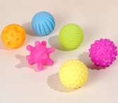 Montessori Speelgoed - Baby Zintuig Ballen - 6 Stuks - Stimulerende Kleuren & Texturen