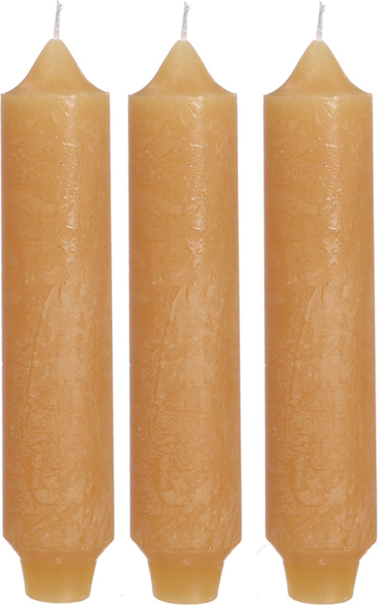 Palermo kaarsen set 3 stuks dia. 3.5 x H 17 cm honing Hortus