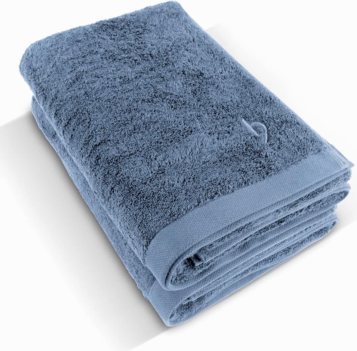 Premium douchehanddoek, set van 2 stuks, 70 x 140 cm, grote, zachte en absorberende douchehanddoeken van de beste kwaliteit, 100% natuurlijk katoen (blauw)
