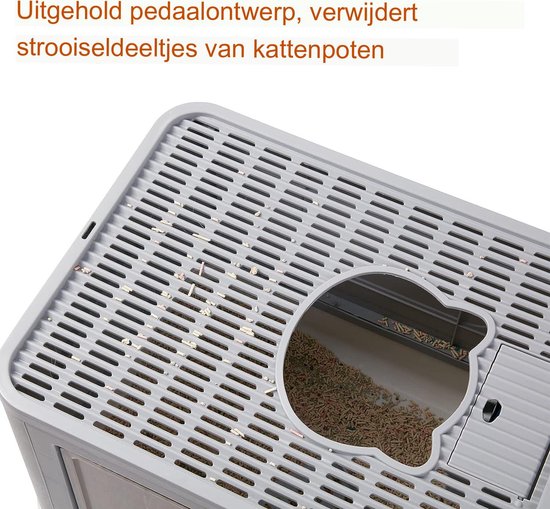 Kattentoilet met Kap - Grote Ingang - XXL Opvouwbare kattenbak - Schep - Kattenborstel - Geen Verspreiding van Geur en Strooisel