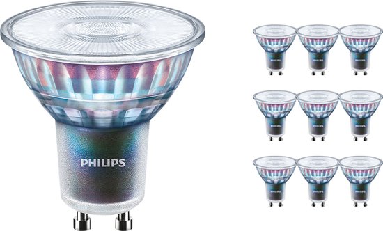 Foto: Voordeelpak 10x philips master ledspot expertcolor gu10 par16 3 9w 265lm 36d 927 zeer warm wit beste kleurweergave dimbaar vervangt 35w 