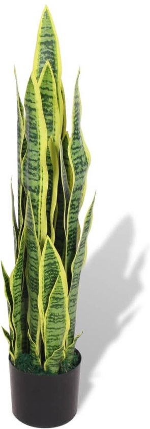 The Living Store Sanseveria Kunstplant - 90 cm - Levensecht - 30 bladeren - Groen