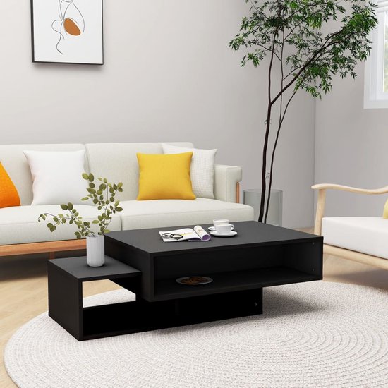 The Living Store Table Zwart 105x55x32 cm - Espace de rangement suffisant