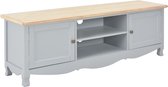The Living Store TV-meubel - Trendy - Meubels - Afmeting- 120 x 30 x 40 cm - Ken- Grijs/natuurlijke houtkleur