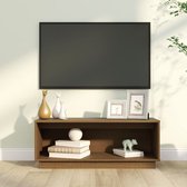 The Living Store Tv-meubel Zwevend Honingbruin - 90x35x35 cm - Massief Grenenhout