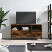 The Living Store Meuble TV 102x36x50 cm en dérivé du bois chêne fumé - Meuble