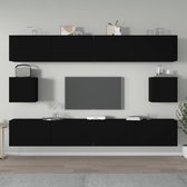 The Living Store Televisiekastenset - Klassiek - TV-meubels - 100 x 30 x 30 cm - 30.5 x 30 x 30 cm - Zwart bewerkt hout