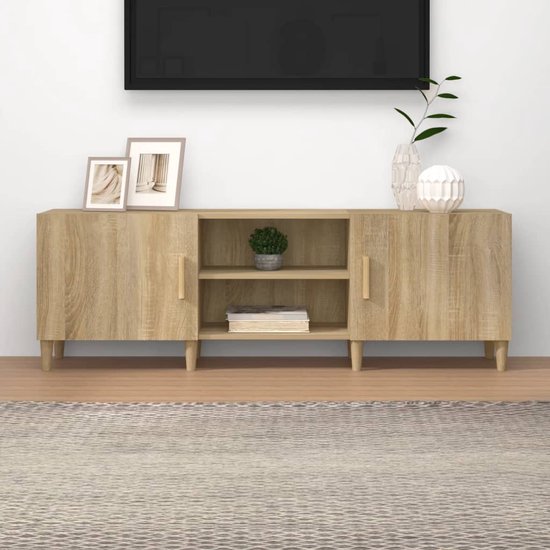 The Living Store TV-Kast Sonoma Eiken - 150x30x50 cm - Ruime opbergruimte