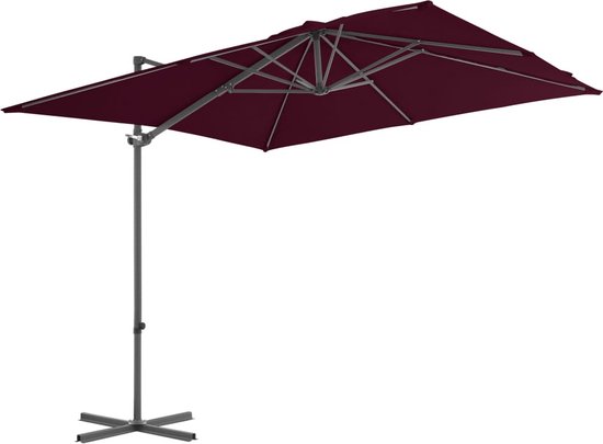 vidaXL Zweefparasol Hout Azuurblauw 300x300 cm - Waterdicht en UV-bestendig