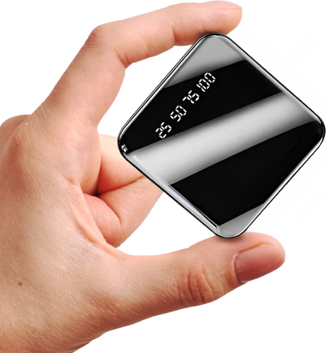 QuchiQ™ Powerbank 10000 mah Quick Charge - Mini power bank - Mobiele oplader - Snel Laden met 2.1A - Externe oplaadbare batterij 10.000 mAh - Micro usb & C input - LED lampjes - Powerbank Geschikt voor Iphone, Samsung en Apple - QuchiQ