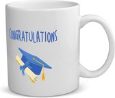 Akyol - congratulations muts en diploma koffiemok - theemok - Felicitatie - iemand die is geslaagd - gefeliciteerd - examen - school - diploma gehaald - 350 ML inhoud