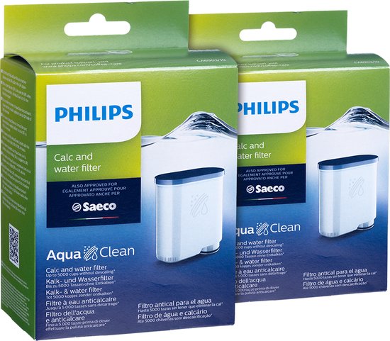 Productinformatie - Philips 8719418052243 - Philips/Saeco AquaClean CA6903/10 - Koffiemachinereiniger - Kalk- en waterfilter - 2 pack