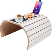 Sofa Tablet | Non-Slip Sofa & Bench Tray - Folding and Flexible, Sofa Tray with Mobile Phone Holder - Cup Holder for Natural Wood Armrest - Sofa Table Armrests