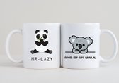 2 Mugs - Mr Lazy + Ne me prends pas fou - animaux - drôle