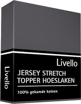 Livello drap housse Jersey Surmatelas Gris Fonce 180x200/210