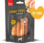 Pets Unlimited Chewy Sticks - Hondensnacks - Kip - Medium - 8 zakjes van 4 Kauwstaven
