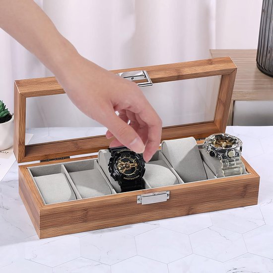 Tyatocepy 3 Slot Travel Horloge Box Sieraden Opbergdoos Veranda Sieraden/ Horloge Box/Horloge Dozen (zwart