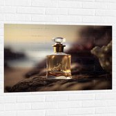 Muursticker - Flesje - Parfum - Bloemetjes - 105x70 cm Foto op Muursticker