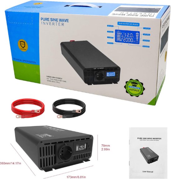4000W 8000W Reiner Sinus Wechselrichter 12V zu 230V Spannungswandler Inverter DE