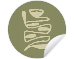 WallCircle - Muurstickers - Behangcirkel - Groen - Abstracte kunst - Modern - ⌀ 30 cm - Muurcirkel - Zelfklevend - Ronde Behangsticker