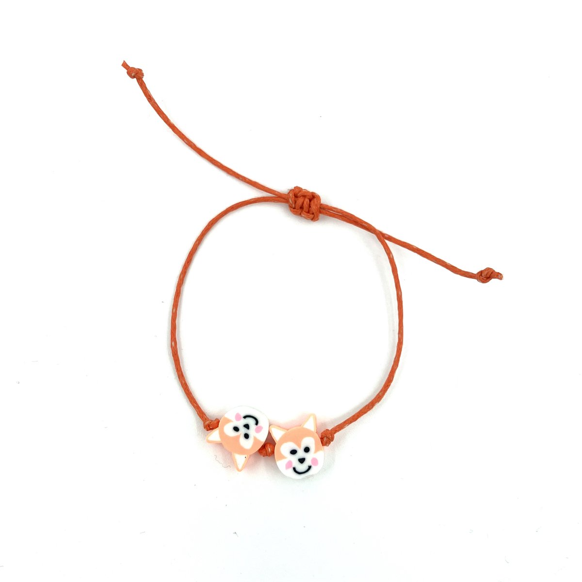 Luna-Leena duurzame kinderarmband vos oranje - L15cm - handgemaakt in Nepal - fox beads - kids bracelet - accessoires - feest - cadeau - kinderfeestje - verjaardag - sieraad