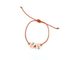 Luna-Leena duurzame kinderarmband vos - oranje - L15cm - handgemaakt in Nepal - fox beads - kids bracelet - accessoires - feest - cadeau - kinderfeestje - verjaardag - sieraad