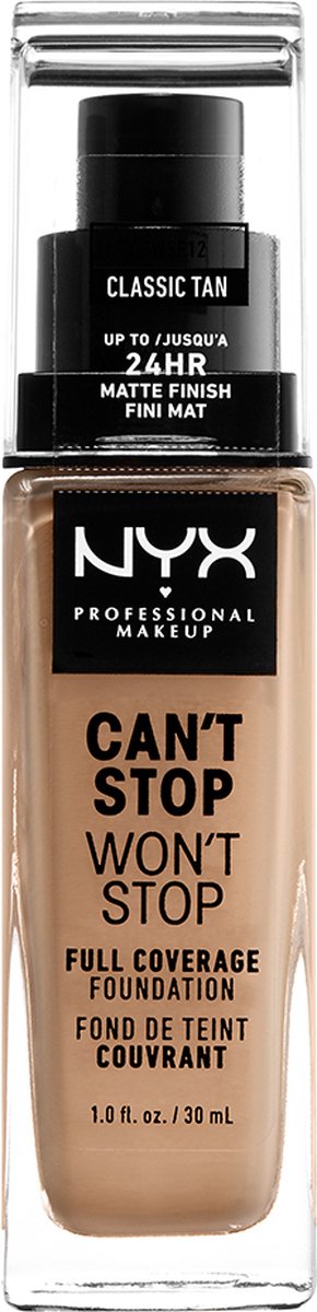 Goedkoopste Nyx Professional Makeup Can't Stop Won't Stop Foundation - Classic Tan - - Volledig Dekkende Foundation - Medium