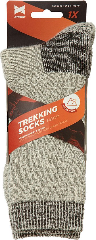 Xtreme - Chaussettes de suivi thermique rigides - Grijs - 45/47 - 1 paire - Chaussettes de sport