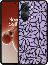 Cazy Case Zwart pour OnePlus Nord 3 5G Fleurs violettes abstraites