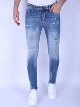 Stonewashed Slim Fit Heren Jeans met Stretch -1098 - Blauw