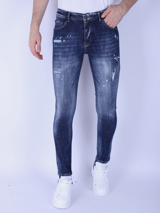 Denim Blue Stone Washed Jeans Slim Fit -1103 - Blauw