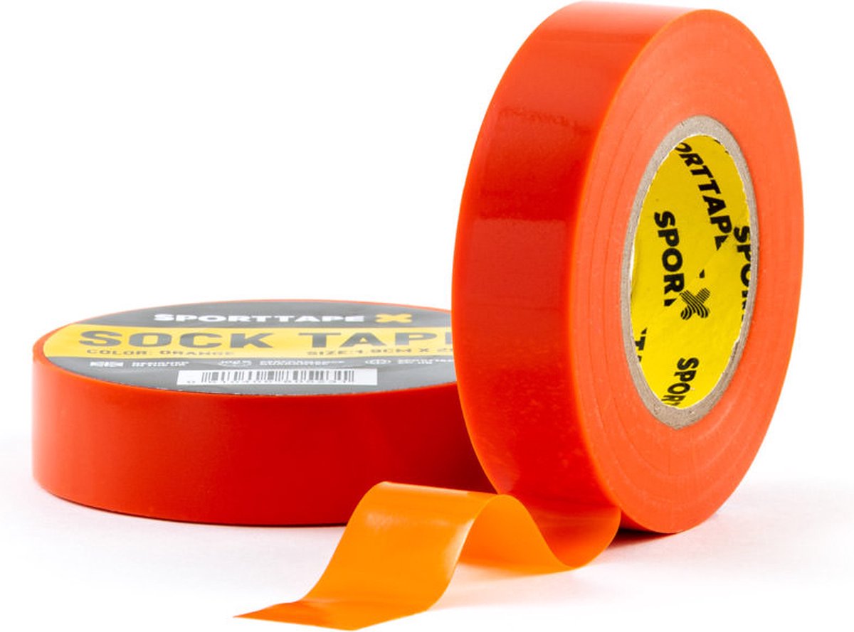 Sokkentape voor voetbal - 19mm x 20 mtr - Oranje - per stuk